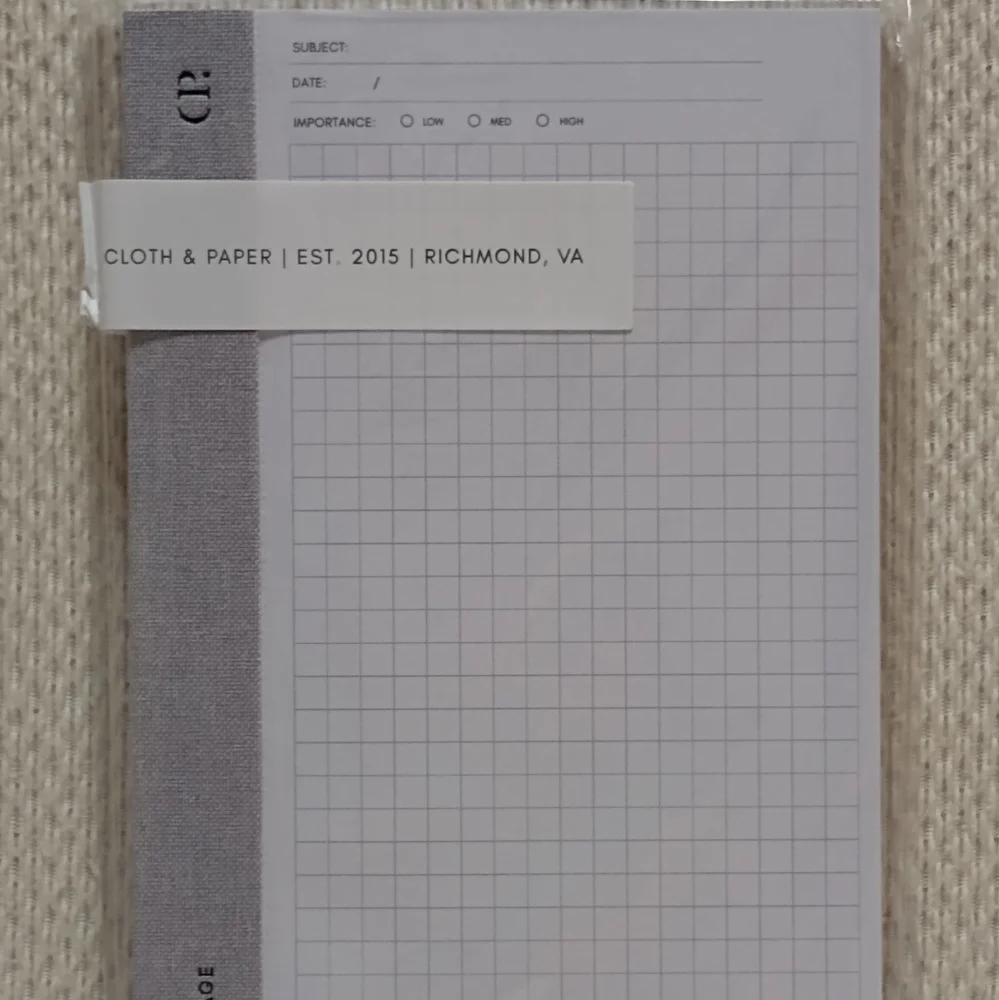 Cloth and Paper Left Bound Message Notepad CP Petite